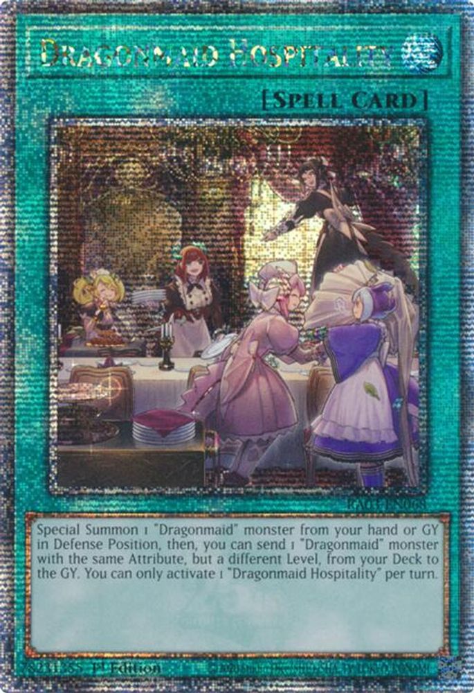 [QUARTER CENTURY RARE] Dragonmaid Hospitality (Quarter Century Secret Rare) - (RA03-EN068) - 1st Edition