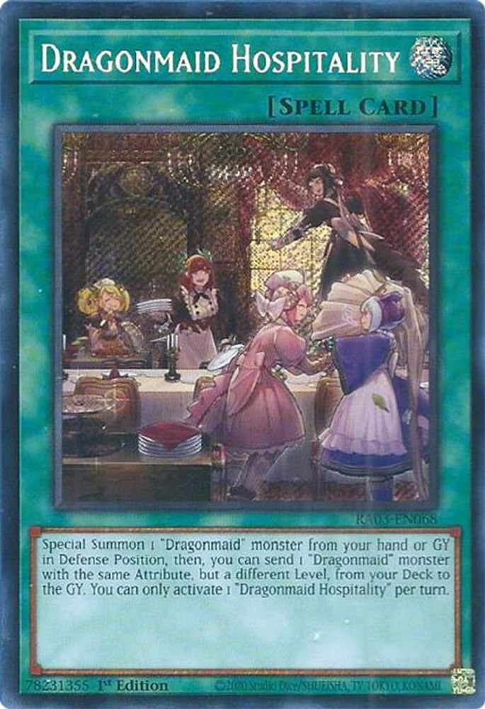 [SECRET RARE] Dragonmaid Hospitality (Secret Rare) - (RA03-EN068) - 1st Edition