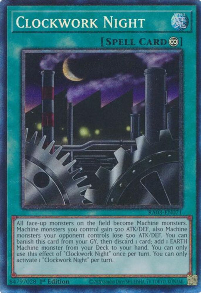 [COLLECTOR RARE] Clockwork Night (PCR) - (RA03-EN071) - 1st Edition