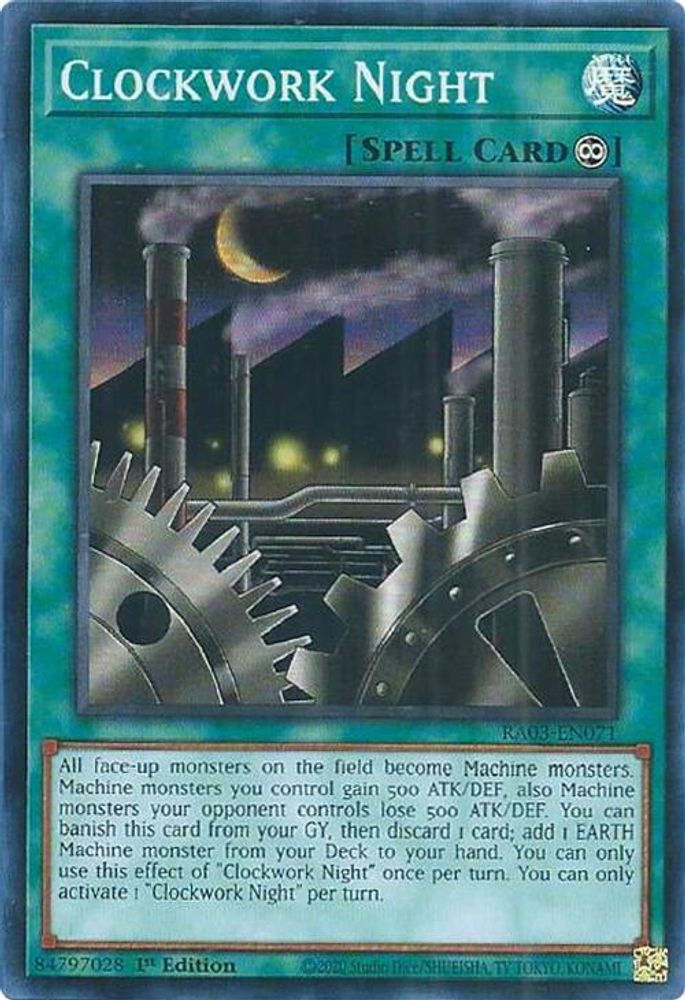 [SUPER RARE] Clockwork Night - (RA03-EN071) - 1st Edition