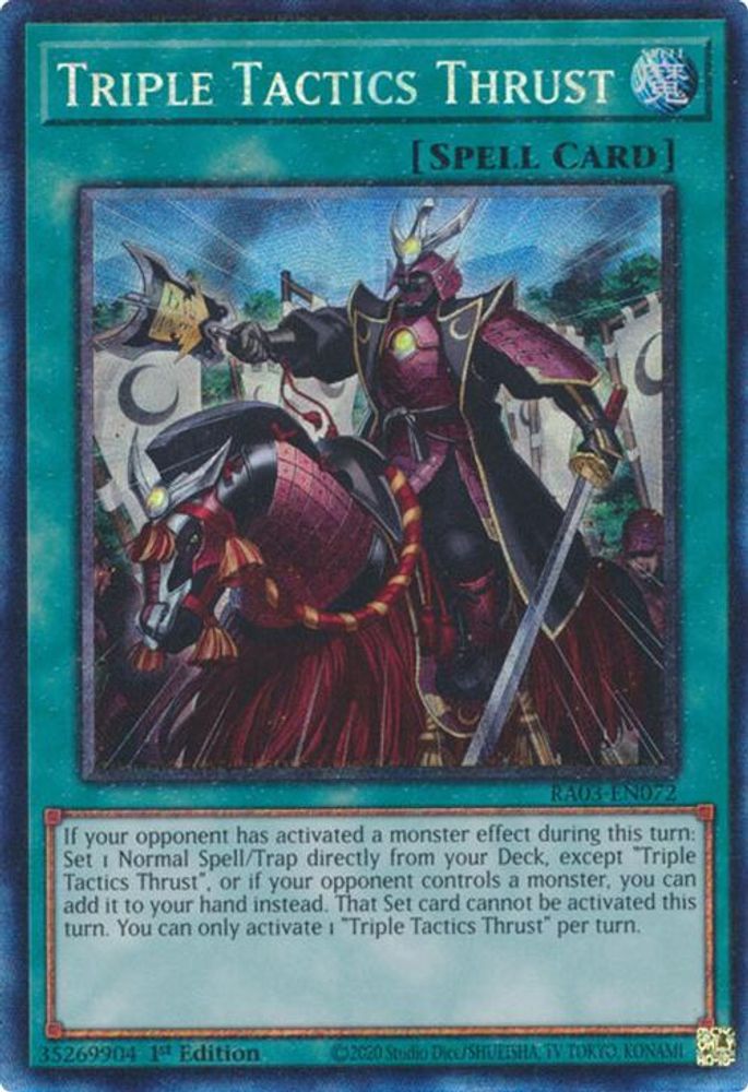 [COLLECTOR RARE] Triple Tactics Thrust (PCR) - (RA03-EN072) - 1st Edition