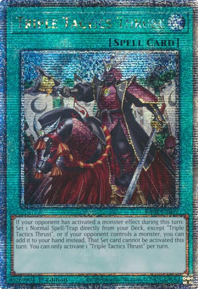 [QUARTER CENTURY RARE] Triple Tactics Thrust (Quarter Century Secret Rare) - (RA03-EN072) - 1st Edition