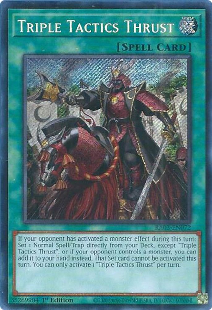[SECRET RARE] Triple Tactics Thrust (Secret Rare) - (RA03-EN072) - 1st Edition