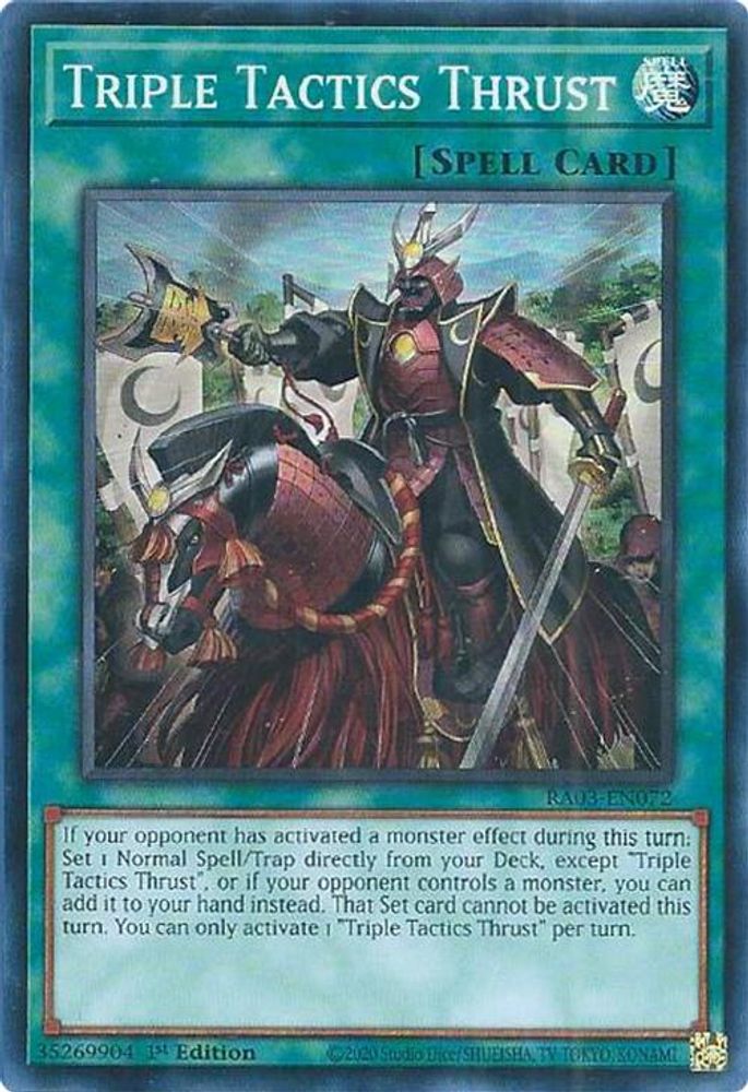 [SUPER RARE] Triple Tactics Thrust - (RA03-EN072) - 1st Edition