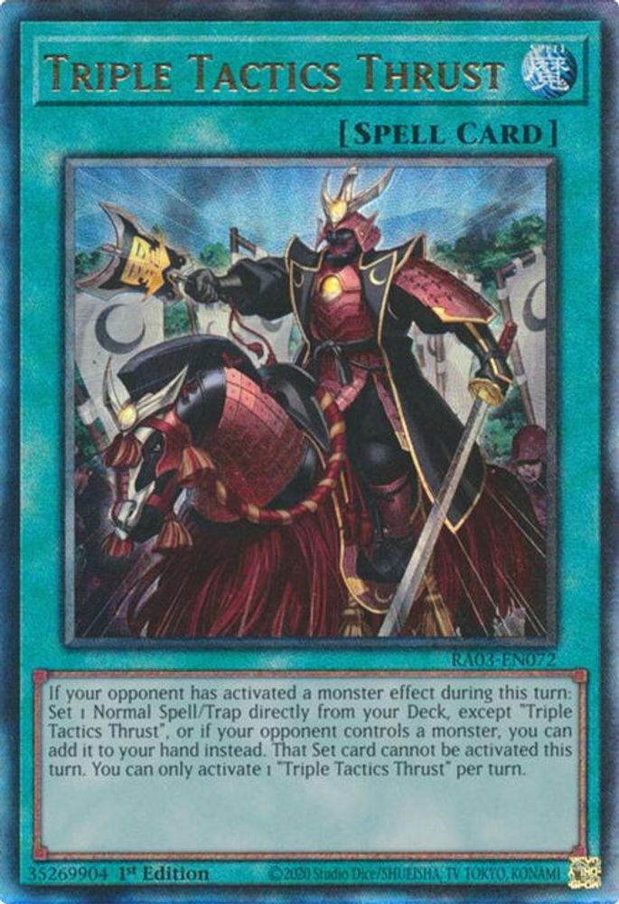 [ULTIMATE RARE] Triple Tactics Thrust (PUR) - (RA03-EN072) - 1st Edition