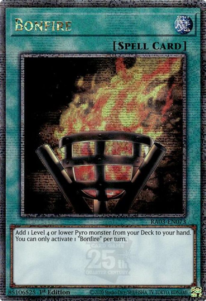 [QUARTER CENTURY RARE] Bonfire (Quarter Century Secret Rare) - (RA03-EN073) - 1st Edition
