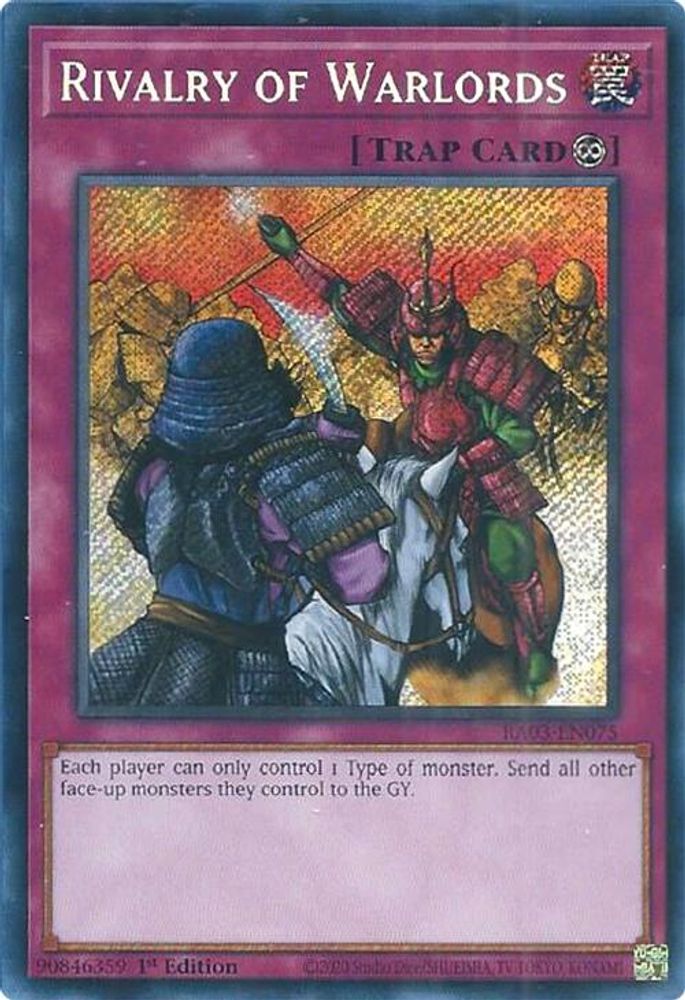 [SECRET RARE] Rivalry of Warlords (Secret Rare) - (RA03-EN075) - 1st Edition