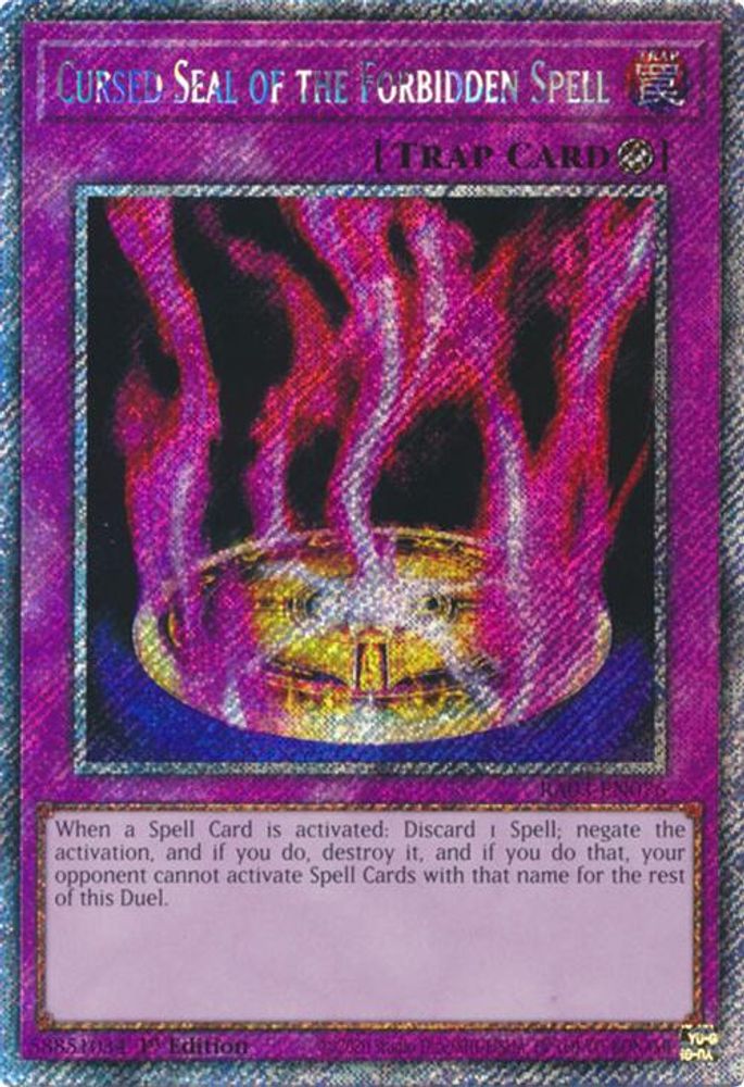 [PLATINUM RARE] Cursed Seal of the Forbidden Spell (Platinum Secret Rare) - (RA03-EN076) - 1st Edition