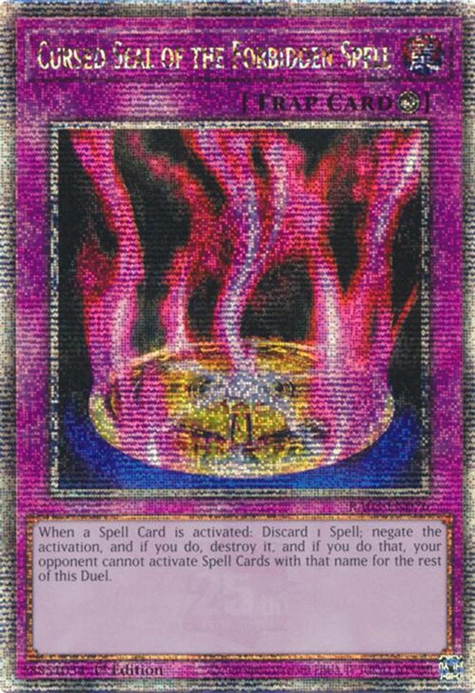 [QUARTER CENTURY RARE] Cursed Seal of the Forbidden Spell (Quarter Century Secret Rare) - (RA03-EN076) - 1st Edition