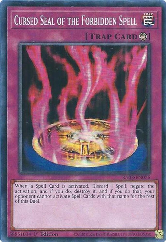 [SUPER RARE] Cursed Seal of the Forbidden Spell - (RA03-EN076) - 1st Edition