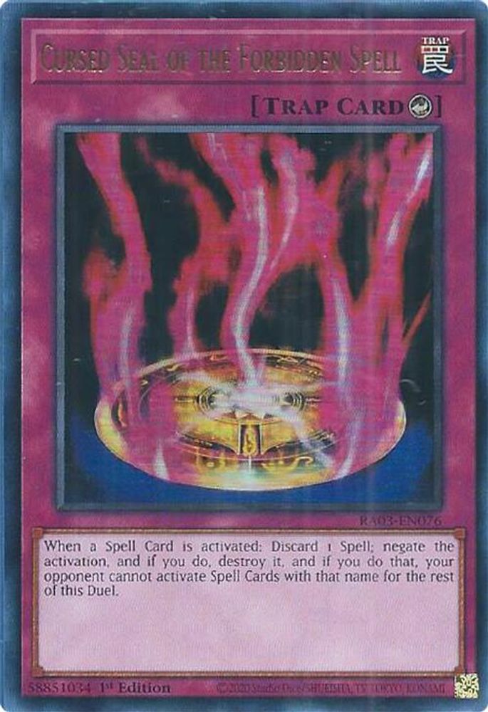[ULTRA RARE] Cursed Seal of the Forbidden Spell (UR) - (RA03-EN076) - 1st Edition