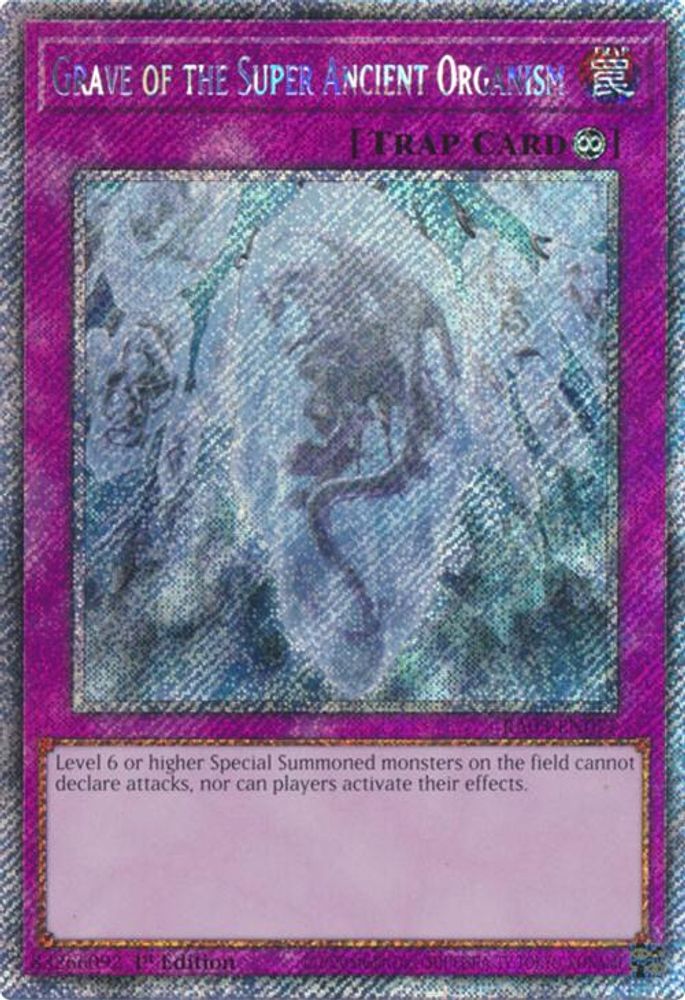 [PLATINUM RARE] Grave of the Super Ancient Organism (Platinum Secret Rare) - (RA03-EN077) - 1st Edition
