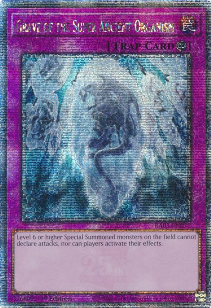 [QUARTER CENTURY RARE] Grave of the Super Ancient Organism (Quarter Century Secret Rare) - (RA03-EN077) - 1st Edition