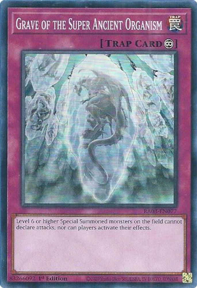[SUPER RARE] Grave of the Super Ancient Organism - (RA03-EN077) - 1st Edition