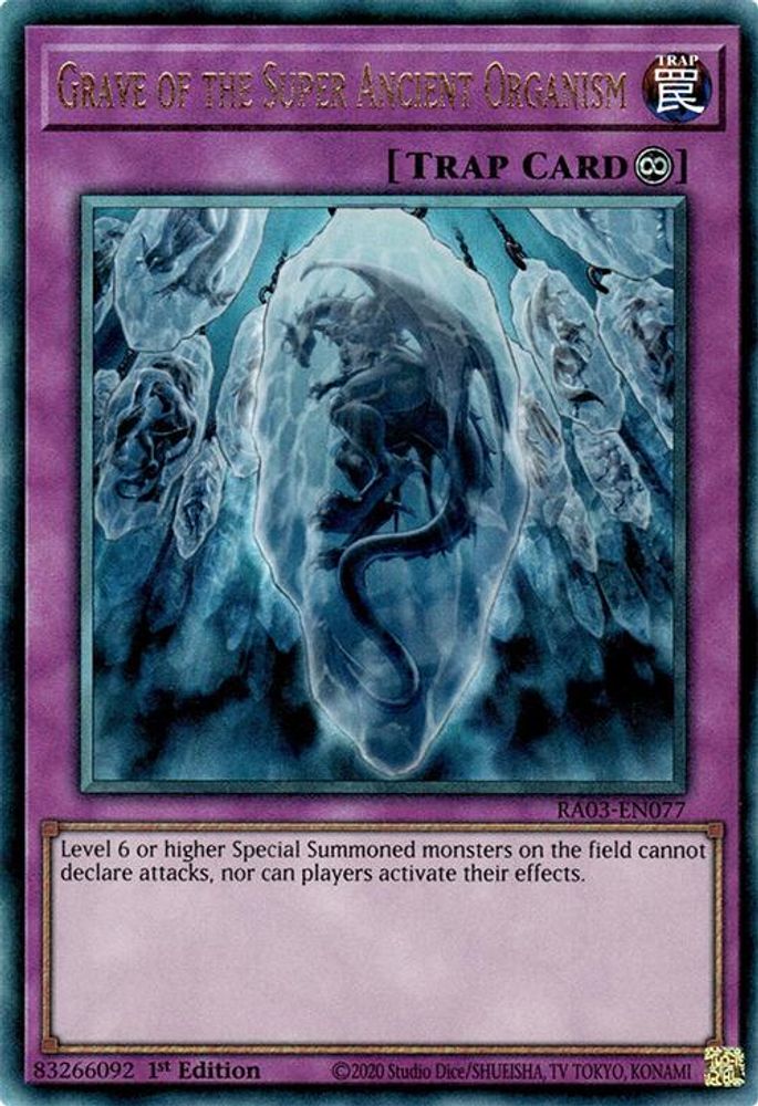 [ULTIMATE RARE] Grave of the Super Ancient Organism (PUR) - (RA03-EN077) - 1st Edition