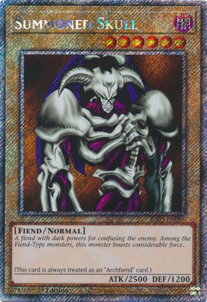 [PLATINUM RARE] Summoned Skull (Platinum Secret Rare) - (RA03-EN086) - 1st Edition