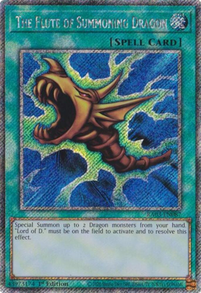 [PLATINUM RARE] The Flute of Summoning Dragon (Platinum Secret Rare) - (RA03-EN087) - 1st Edition