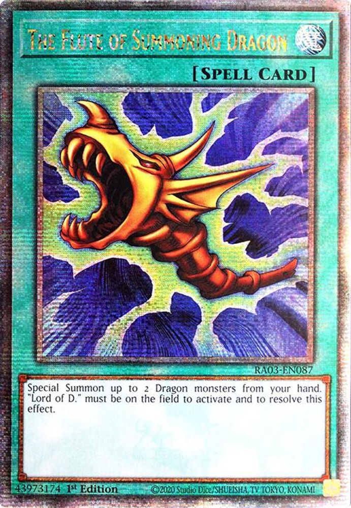[QUARTER CENTURY RARE] The Flute of Summoning Dragon (Quarter Century Secret Rare) - (RA03-EN087) - 1st Edition