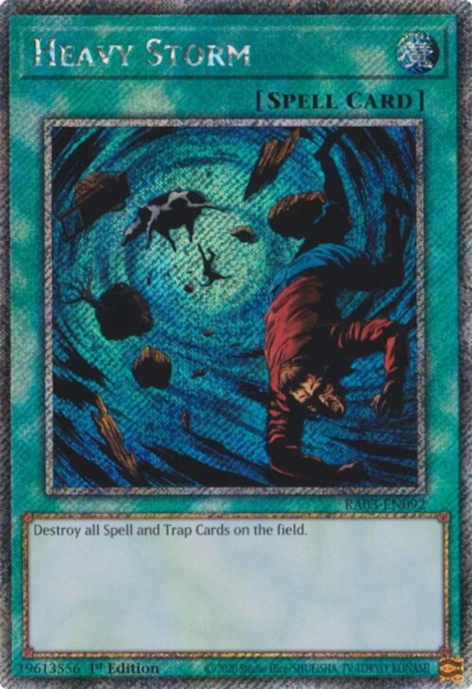 [PLATINUM RARE] Heavy Storm (Platinum Secret Rare) - (RA03-EN092) - 1st Edition