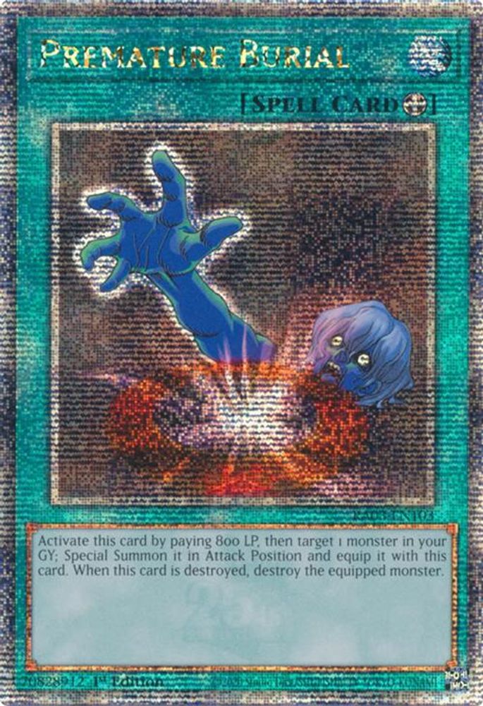 [QUARTER CENTURY RARE] Premature Burial (Quarter Century Secret Rare) - (RA03-EN103) - 1st Edition