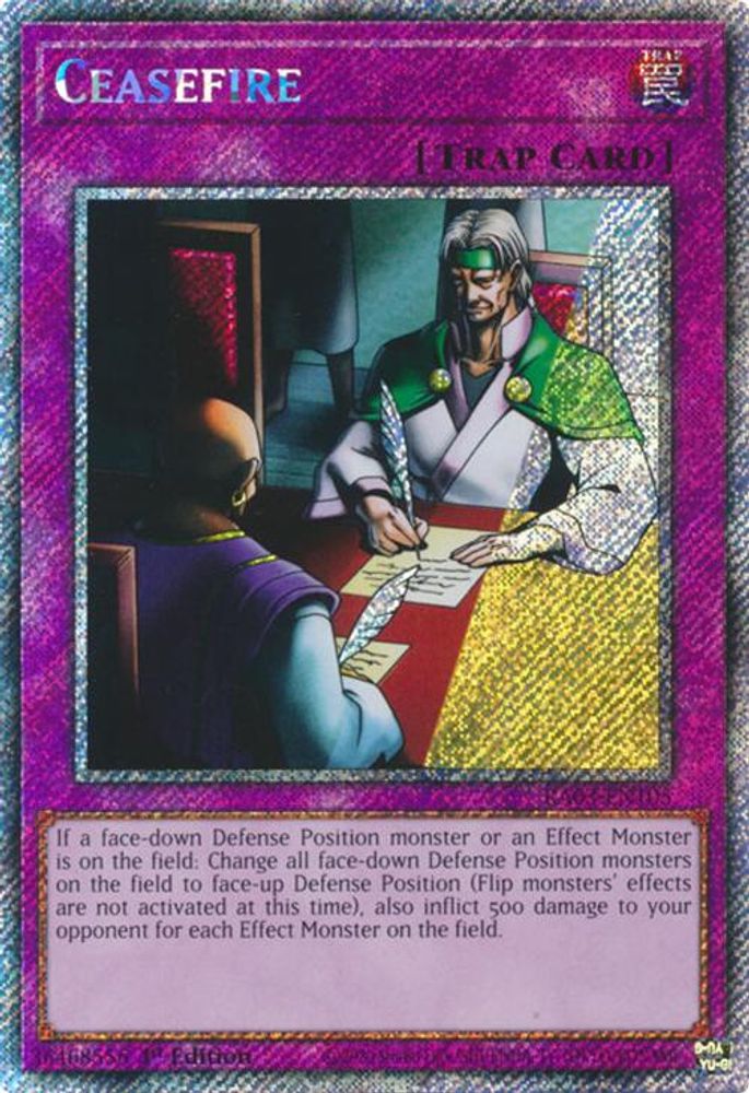 [PLATINUM RARE] Ceasefire (Platinum Secret Rare) - (RA03-EN105) - 1st Edition