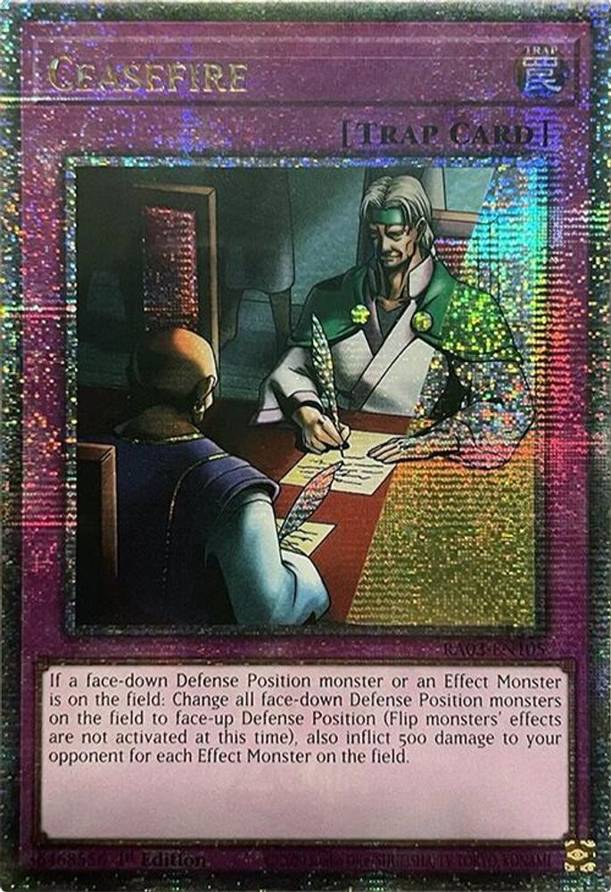 [QUARTER CENTURY RARE] Ceasefire (Quarter Century Secret Rare) - (RA03-EN105) - 1st Edition