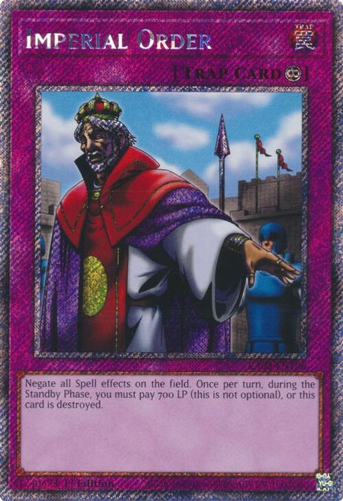 [PLATINUM RARE] Imperial Order (Platinum Secret Rare) - (RA03-EN106) - 1st Edition