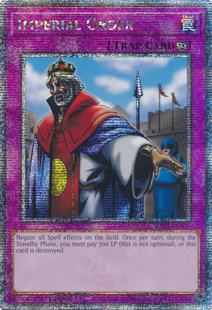 [QUARTER CENTURY RARE] Imperial Order (Quarter Century Secret Rare) - (RA03-EN106) - 1st Edition