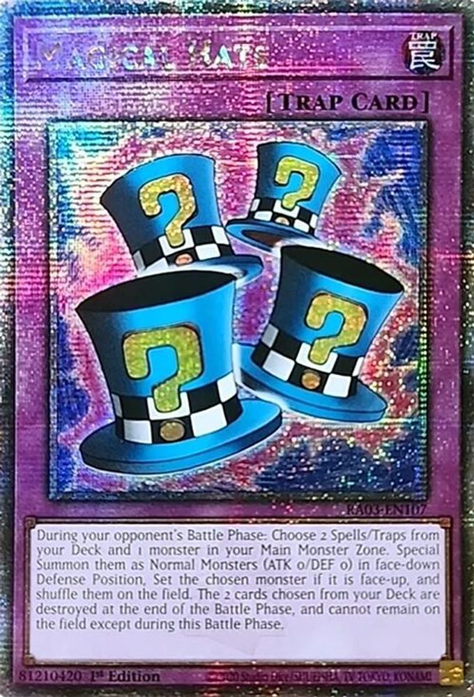 [QUARTER CENTURY RARE] Magical Hats (Quarter Century Secret Rare) - (RA03-EN107) - 1st Edition