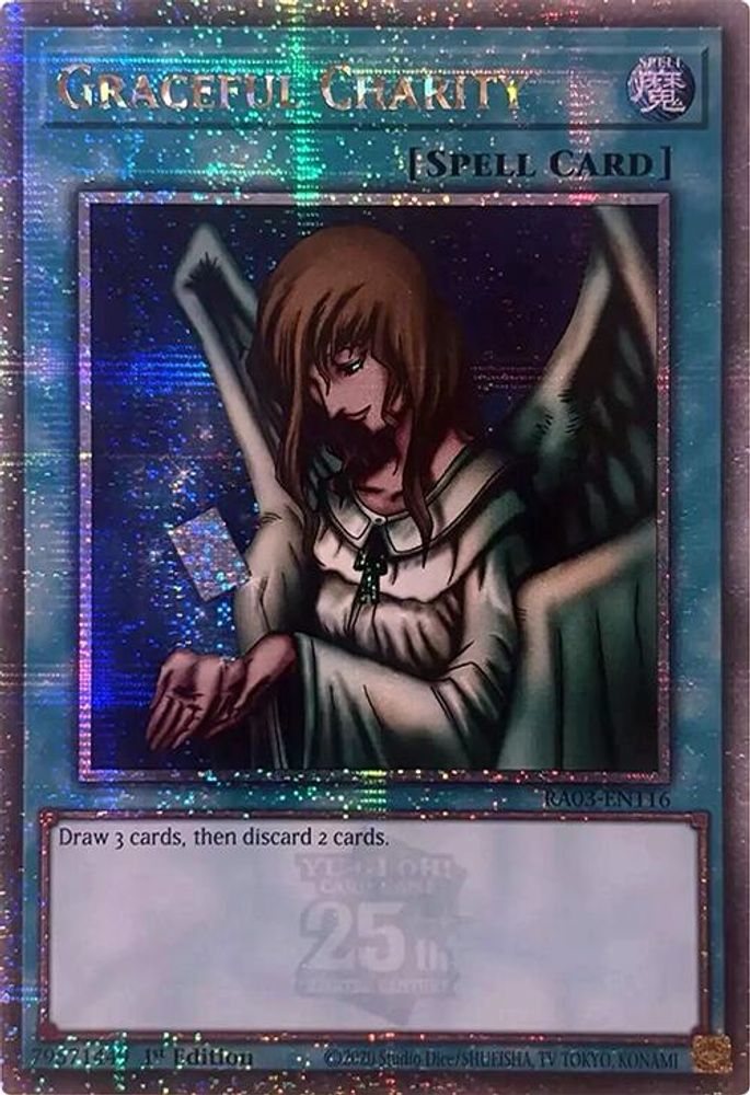 [QUARTER CENTURY RARE] Graceful Charity (Quarter Century Secret Rare) - (RA03-EN116) - 1st Edition