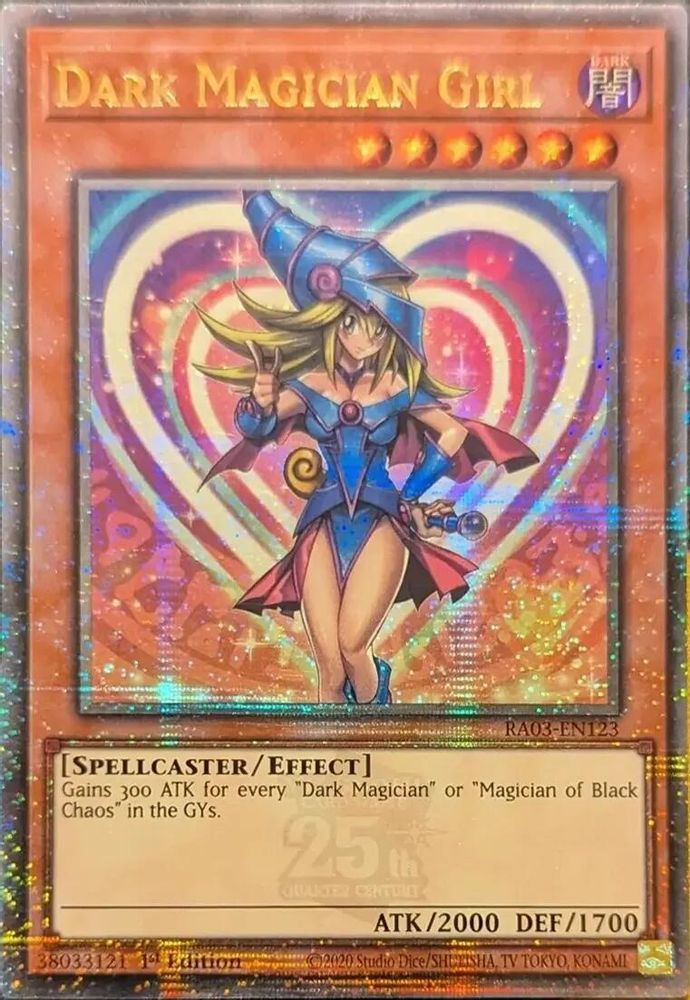 [QUARTER CENTURY RARE] Dark Magician Girl (Quarter Century Secret Rare) (A) - (RA03-EN123) - 1st Edition