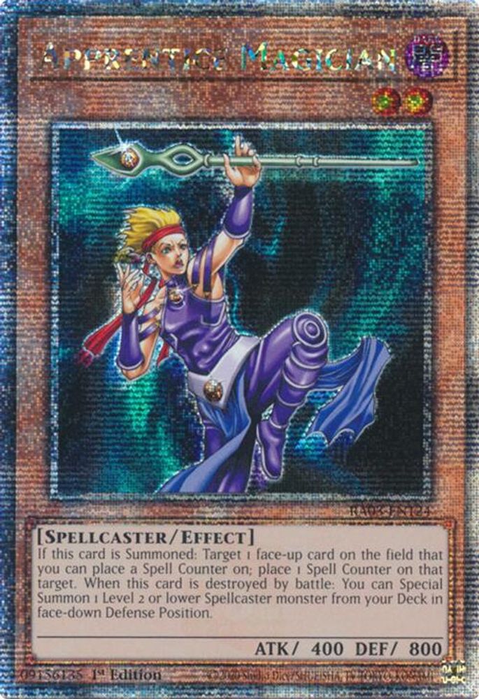 [QUARTER CENTURY RARE] Apprentice Magician (Quarter Century Secret Rare) - (RA03-EN124) - 1st Edition