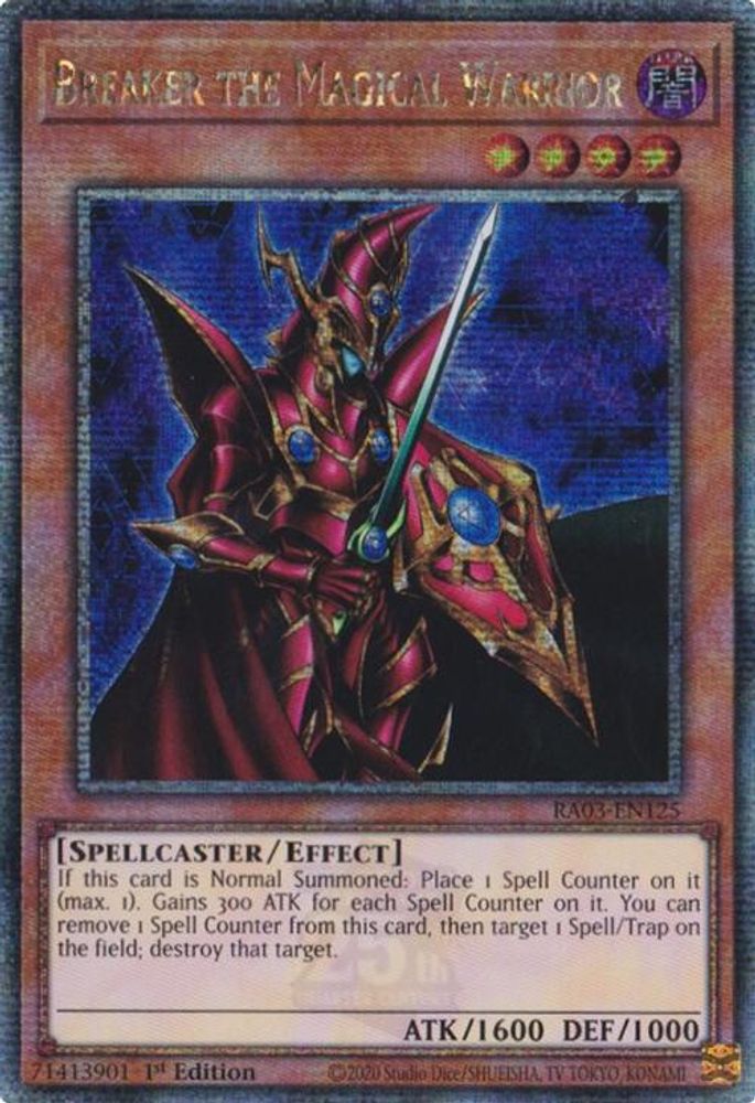 [QUARTER CENTURY RARE] Breaker the Magical Warrior (Quarter Century Secret Rare) - (RA03-EN125) - 1st Edition