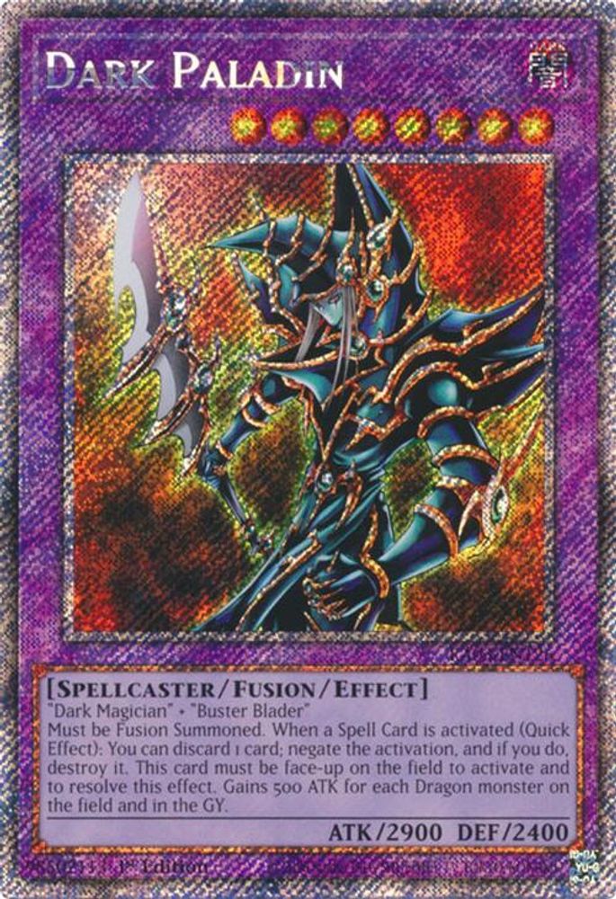 [PLATINUM RARE] Dark Paladin (Platinum Secret Rare) - (RA03-EN126) - 1st Edition