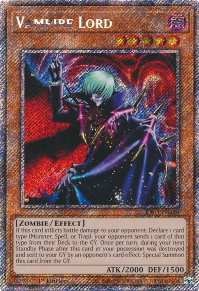 [PLATINUM RARE] Vampire Lord (Platinum Secret Rare) - (RA03-EN128) - 1st Edition