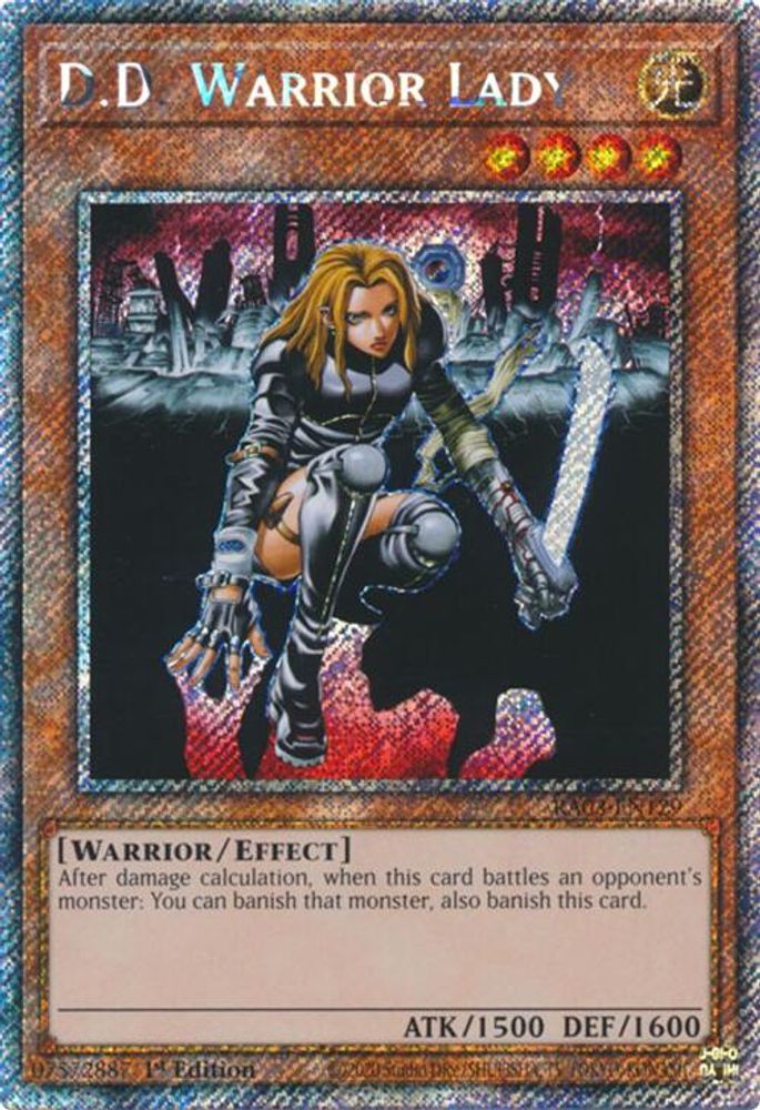 [PLATINUM RARE] D.D. Warrior Lady (Platinum Secret Rare) - (RA03-EN129) - 1st Edition