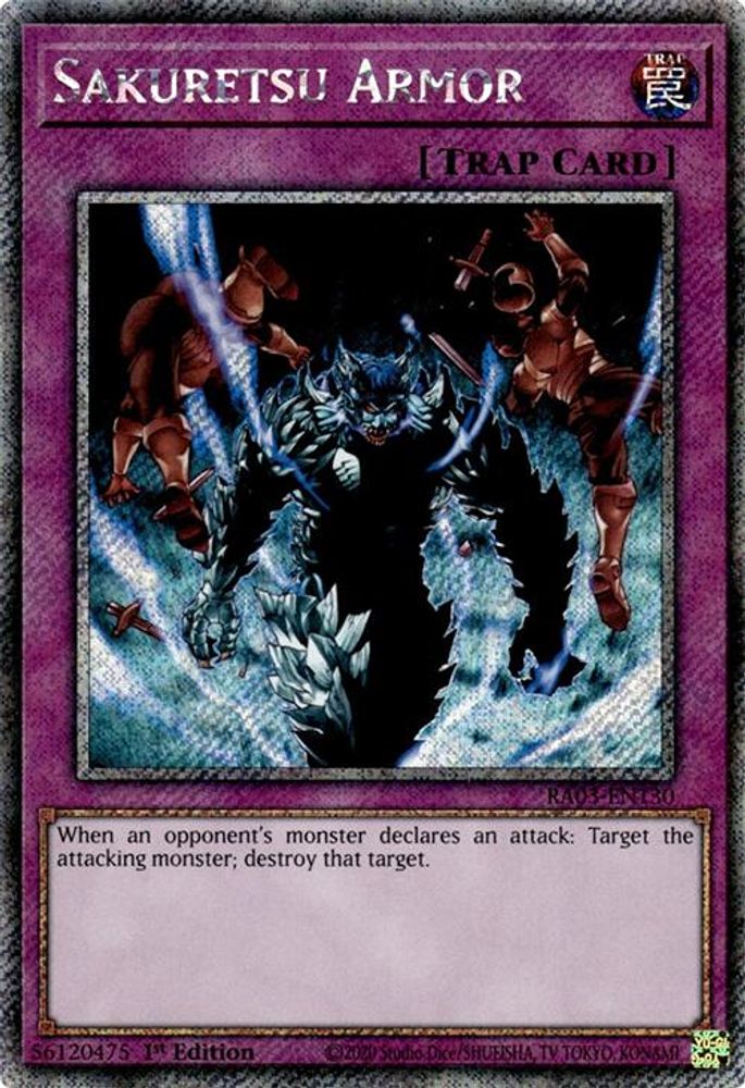 [PLATINUM RARE] Sakuretsu Armor (Platinum Secret Rare) - (RA03-EN130) - 1st Edition