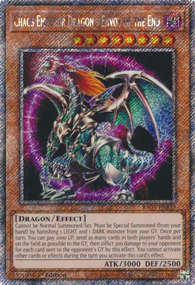 [PLATINUM RARE] Chaos Emperor Dragon - Envoy of the End (Platinum Secret Rare) - (RA03-EN133) - 1st Edition