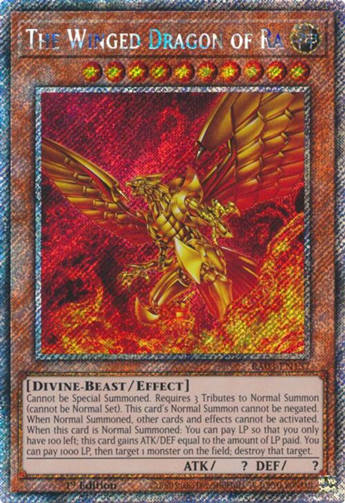 [PLATINUM RARE] The Winged Dragon of Ra (Platinum Secret Rare) - (RA03-EN137) - 1st Edition