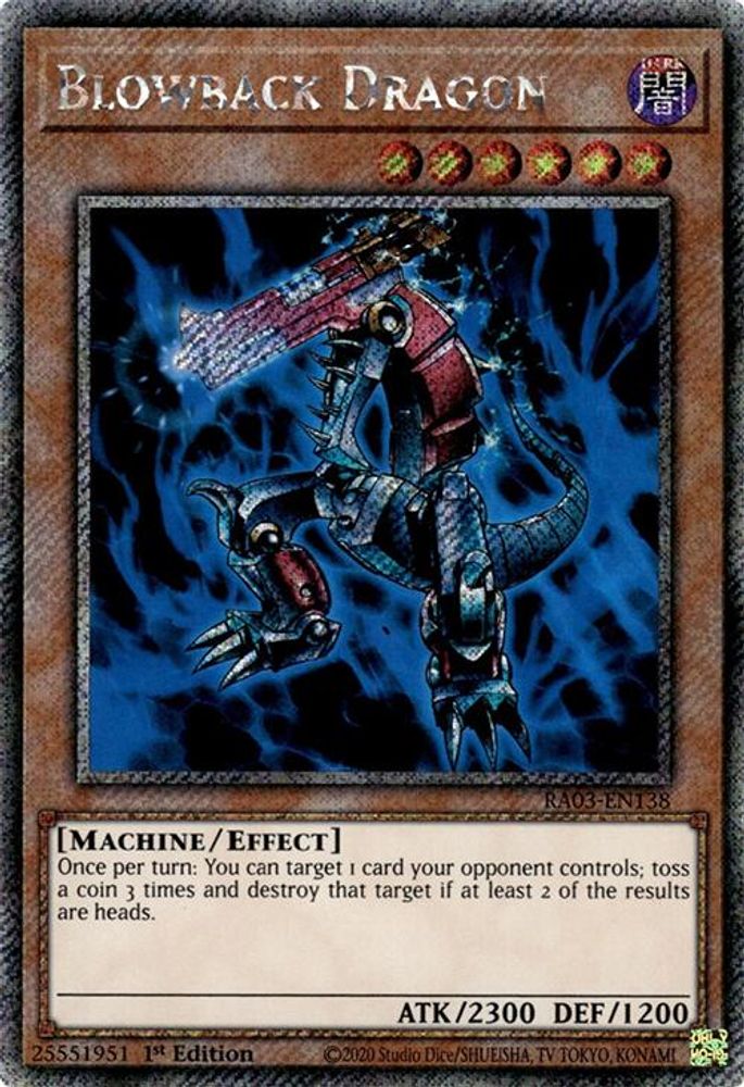 [PLATINUM RARE] Blowback Dragon (Platinum Secret Rare) - (RA03-EN138) - 1st Edition