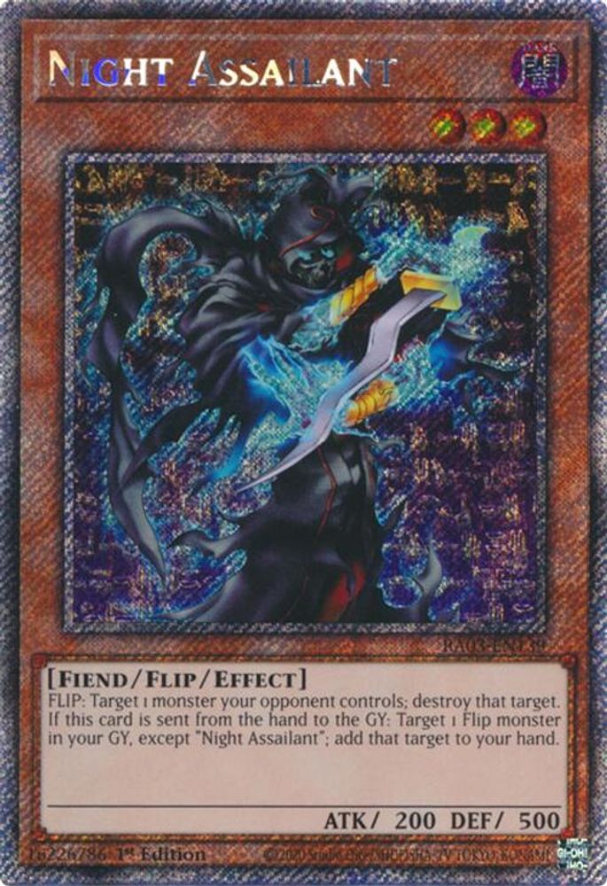 [PLATINUM RARE] Night Assailant (Platinum Secret Rare) - (RA03-EN139) - 1st Edition