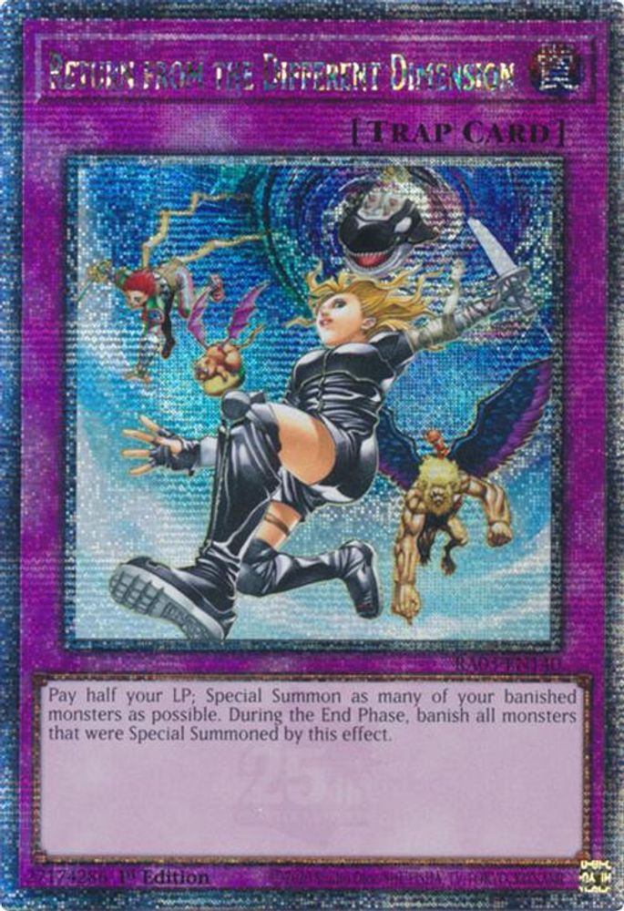 [QUARTER CENTURY RARE] Return from the Different Dimension (Quarter Century Secret Rare) - (RA03-EN140) - 1st Edition