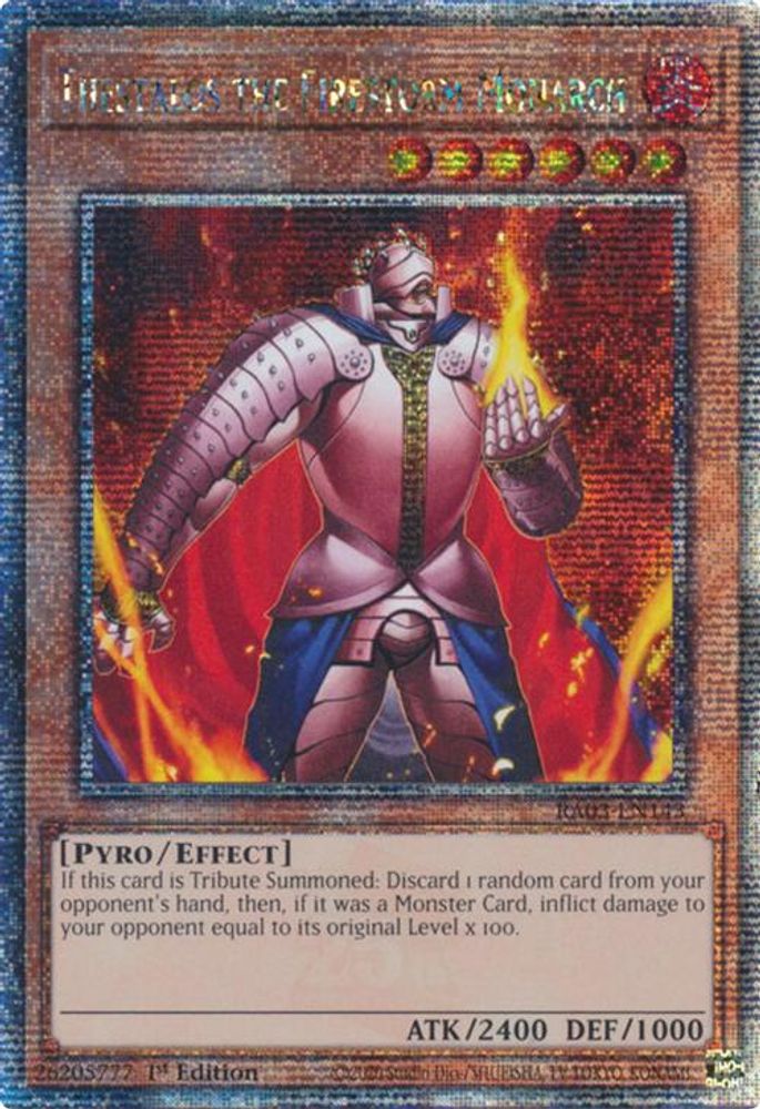 [QUARTER CENTURY RARE] Thestalos the Firestorm Monarch (Quarter Century Secret Rare) - (RA03-EN143) - 1st Edition