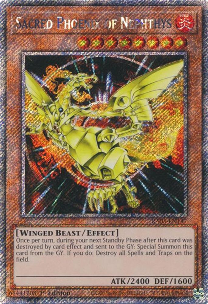 [PLATINUM RARE] Sacred Phoenix of Nephthys (Platinum Secret Rare) - (RA03-EN147) - 1st Edition