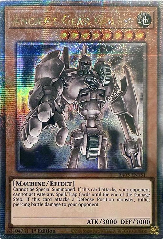 [QUARTER CENTURY RARE] Ancient Gear Golem (Quarter Century Secret Rare) - (RA03-EN151) - 1st Edition