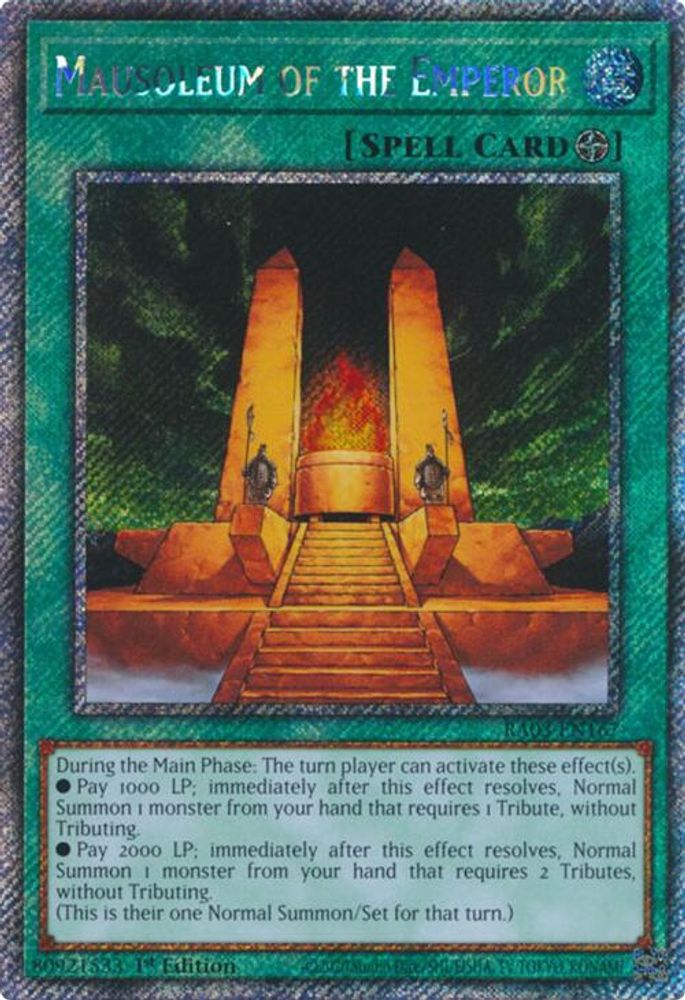 [PLATINUM RARE] Mausoleum of the Emperor (Platinum Secret Rare) - (RA03-EN167) - 1st Edition