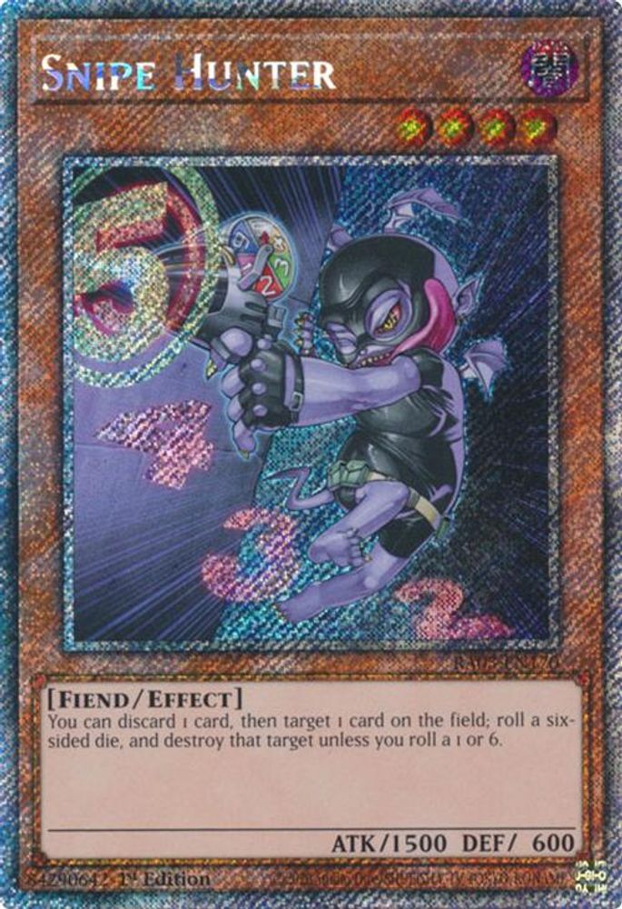 [PLATINUM RARE] Snipe Hunter (Platinum Secret Rare) - (RA03-EN170) - 1st Edition