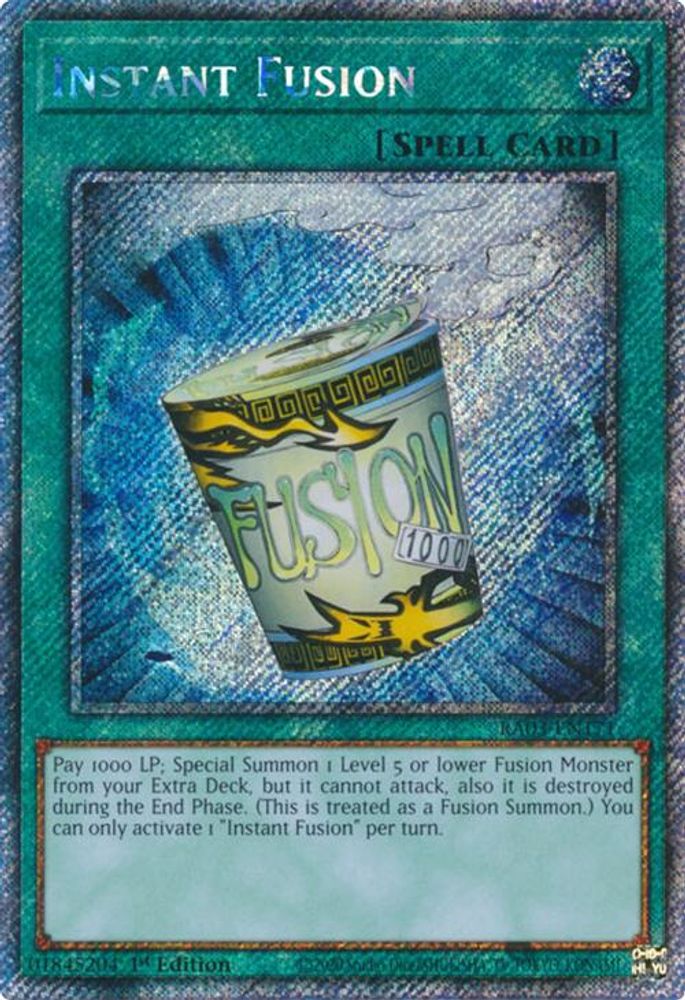[PLATINUM RARE] Instant Fusion (Platinum Secret Rare) - (RA03-EN171) - 1st Edition