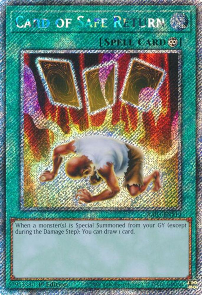 [PLATINUM RARE] Card of Safe Return(Platinum Secret Rare) - (RA03-EN172) - 1st Edition