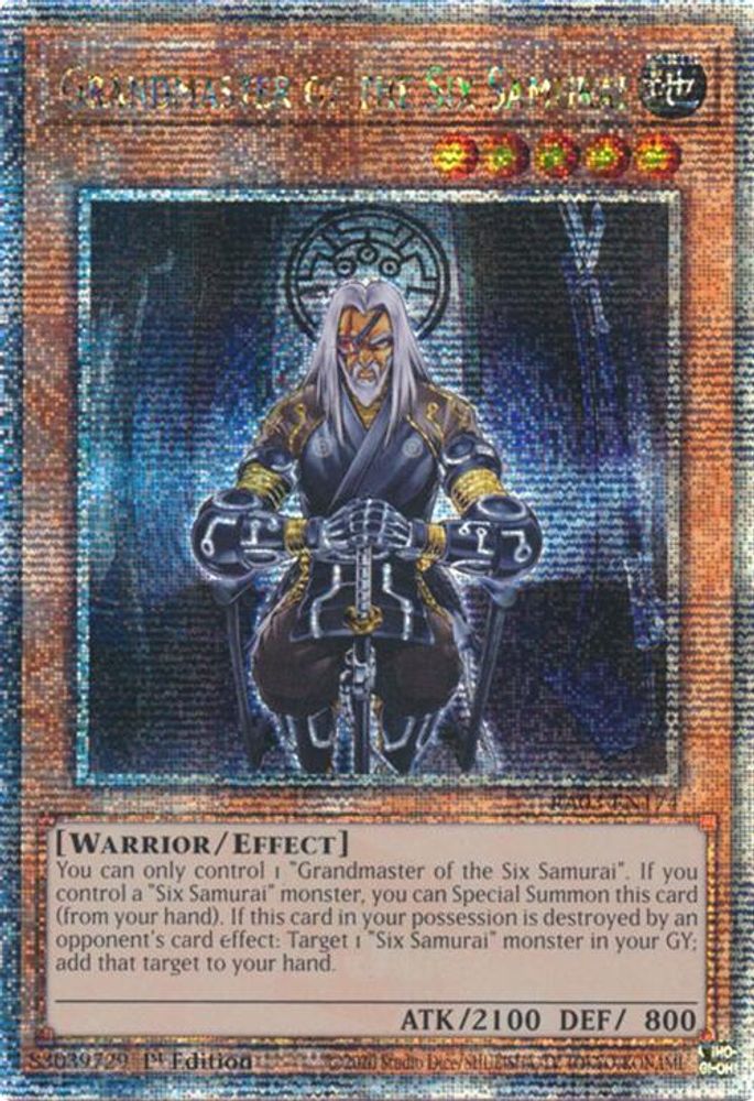 [QUARTER CENTURY RARE] Grandmaster of the Six Samurai (Quarter Century Secret Rare) - (RA03-EN174) - 1st Edition